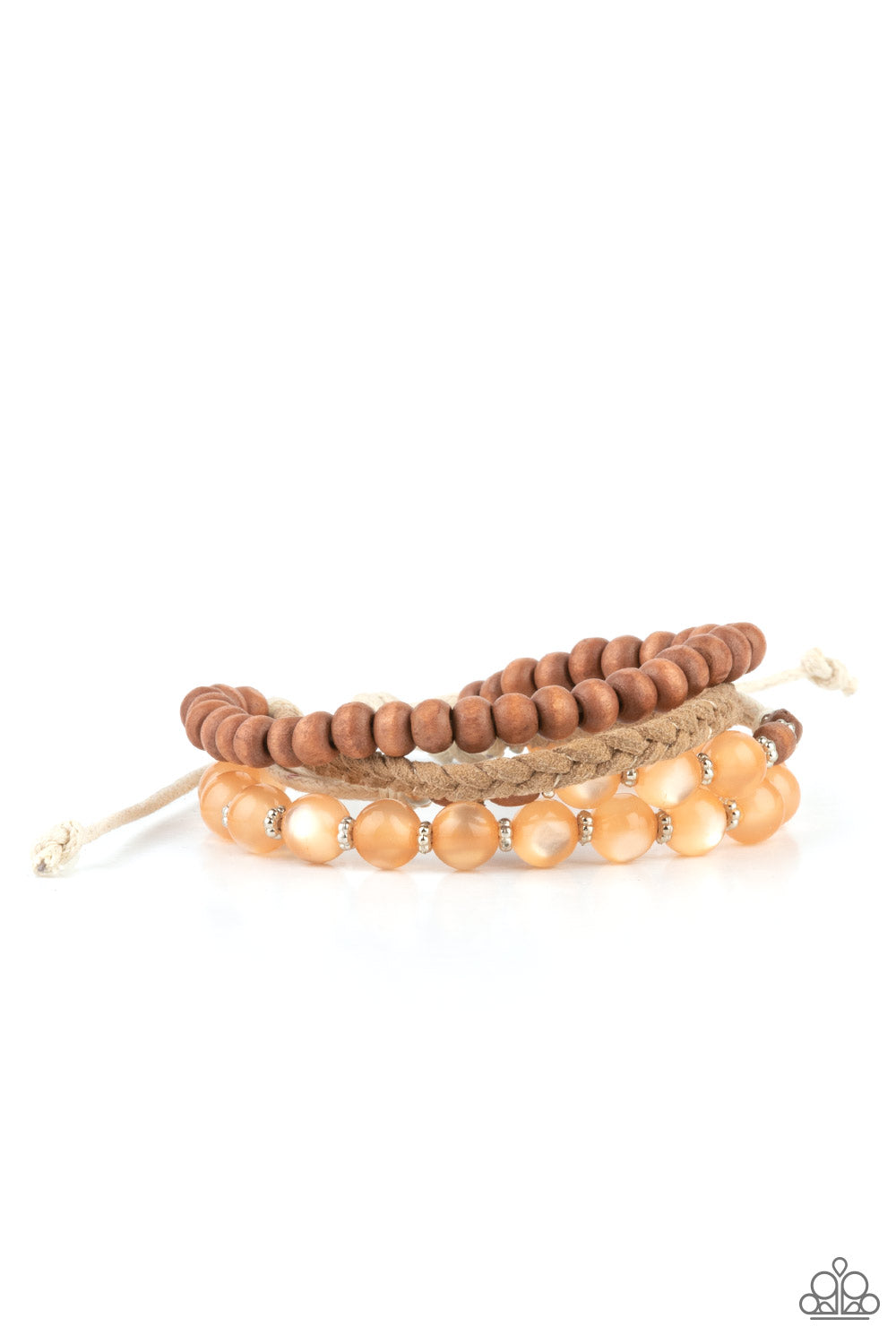 Paparazzi Accessories Down HOMESPUN - Orange Urban Bracelets - Lady T Accessories