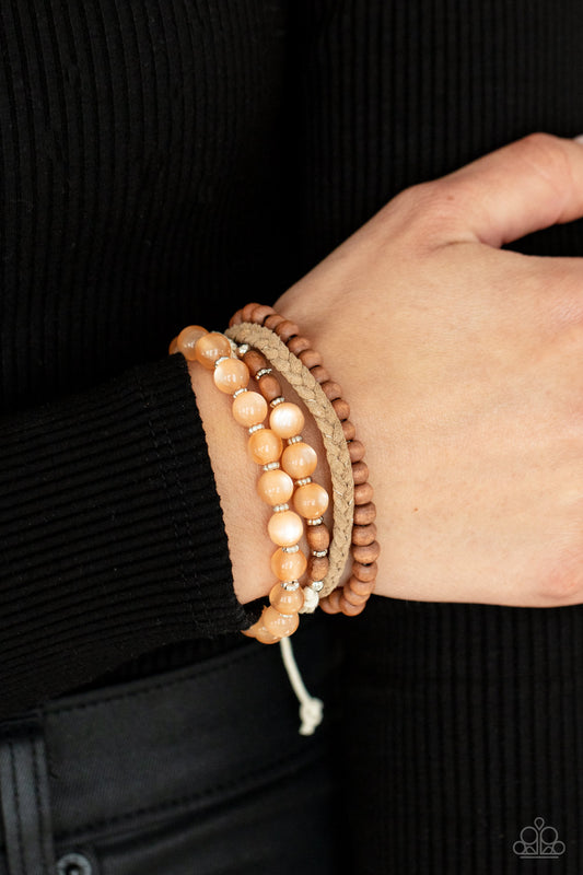 Paparazzi Accessories Down HOMESPUN - Orange Urban Bracelets - Lady T Accessories
