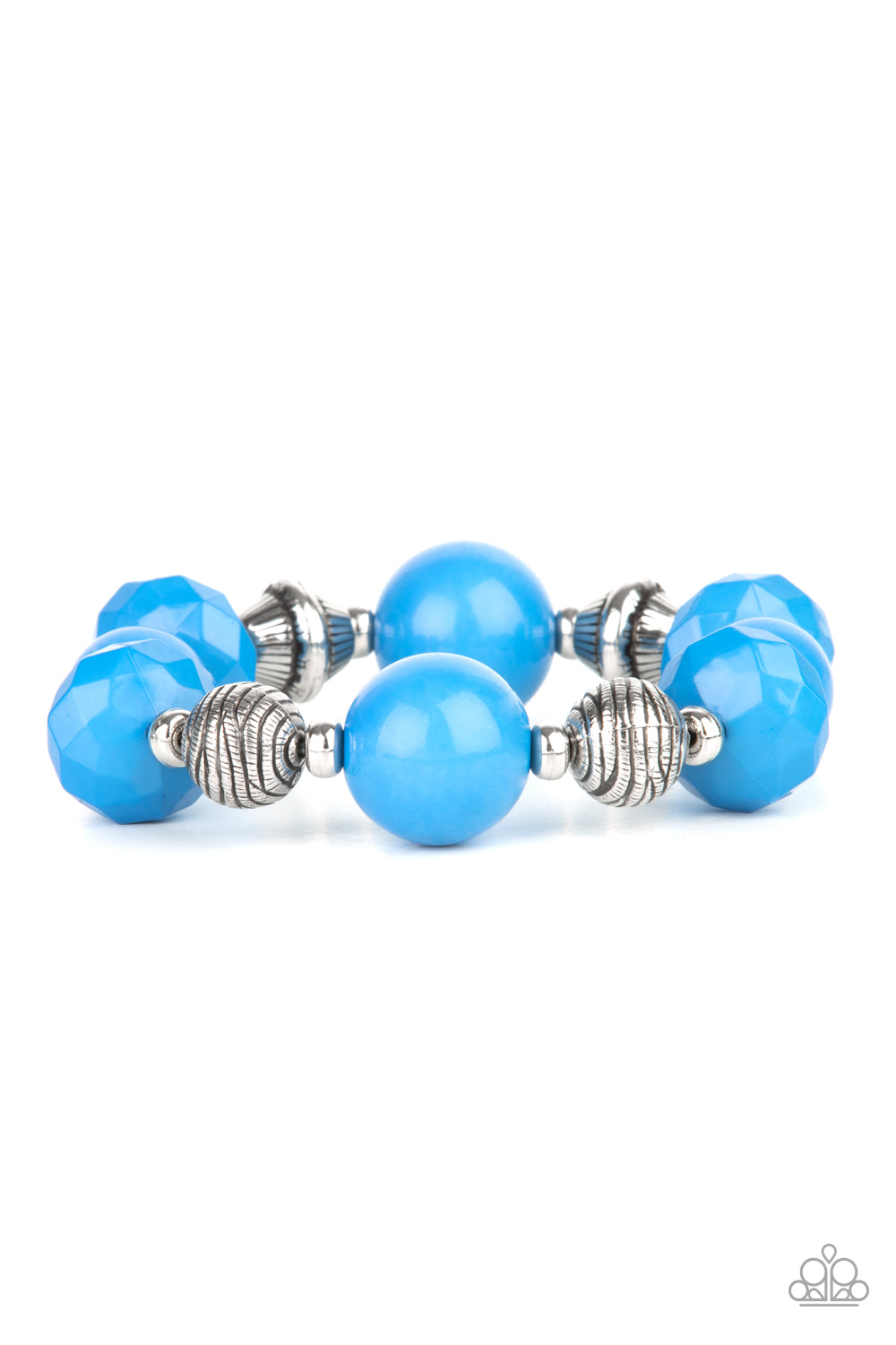 Paparazzi Accessories Day Trip Discovery - Blue Stretchy Bracelets - Lady T Accessories