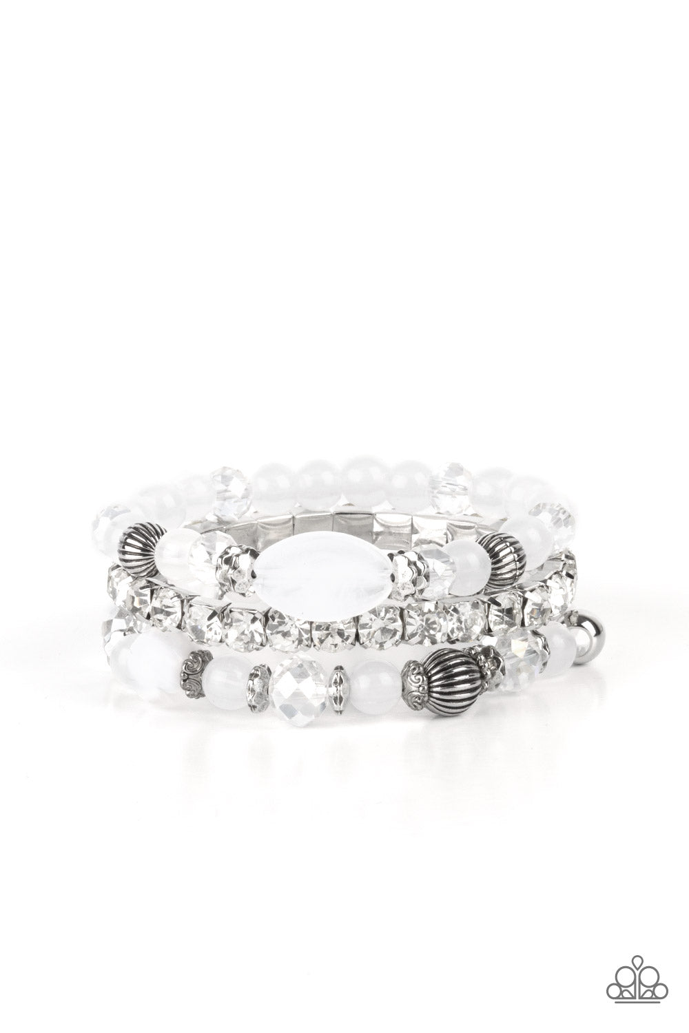 Paparazzi Accessories Ethereal Etiquette - White Bracelets - Lady T Accessories