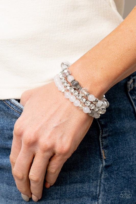 Paparazzi Accessories Ethereal Etiquette - White Bracelets - Lady T Accessories