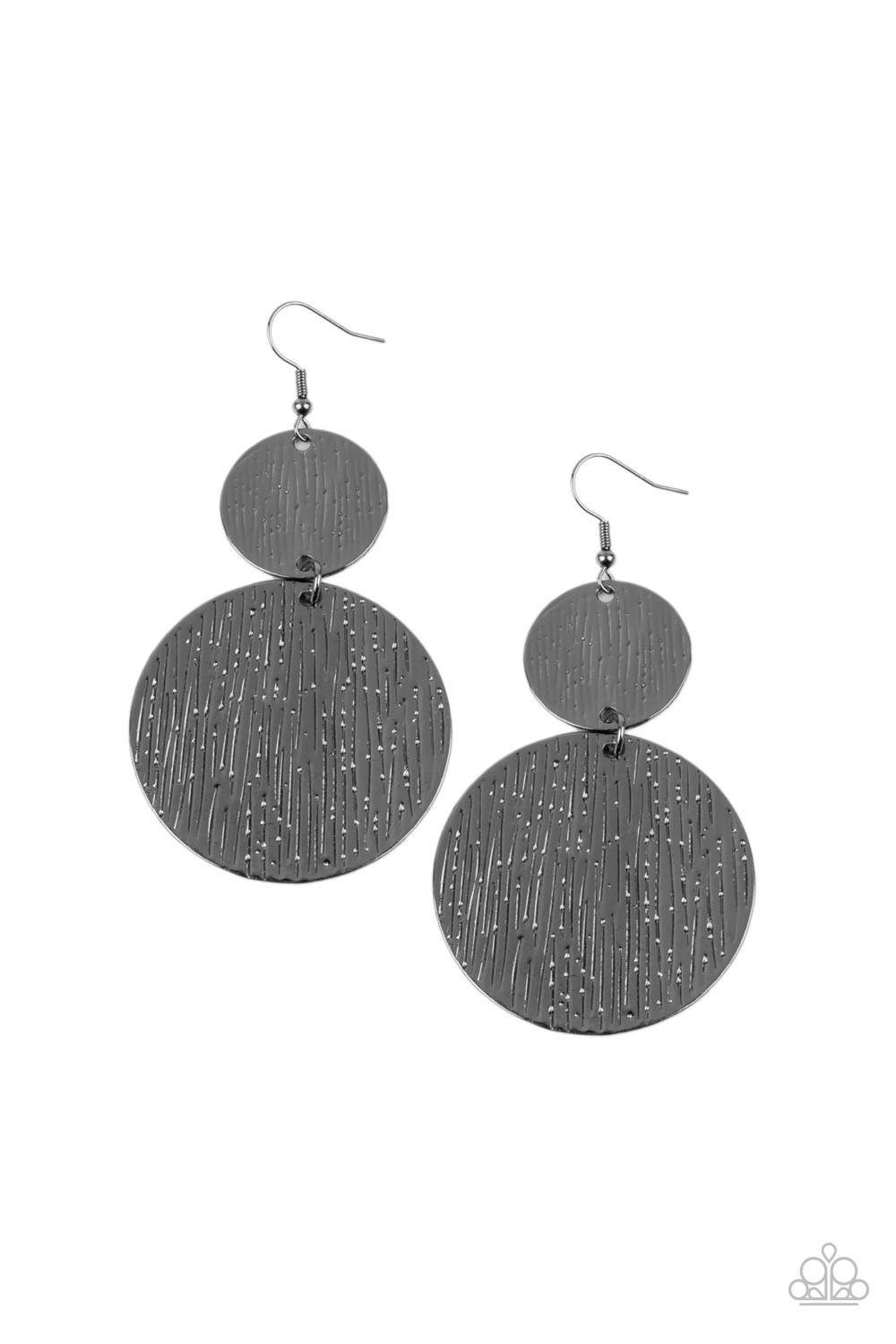 Paparazzi Accessories Status Cymbal - Black Earrings - Lady T Accessories