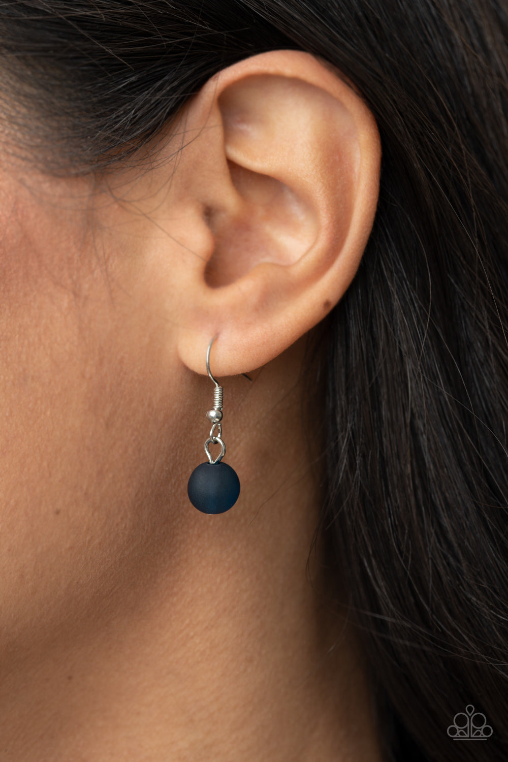 Melrose Melody - Blue Faceted Bead Necklaces - Paparazzi a series of opaque and cloudy faceted Navy Blue gem-like beads are threaded along an invisible wire. Dainty silver beads add shining accents as they traverse across the collar on a silver chain in a classically melodic display. Features an adjustable clasp closure.  Sold as one individual necklace. Includes one pair of matching earrings.  Paparazzi Jewelry is lead and nickel free so it's perfect for sensitive skin too!