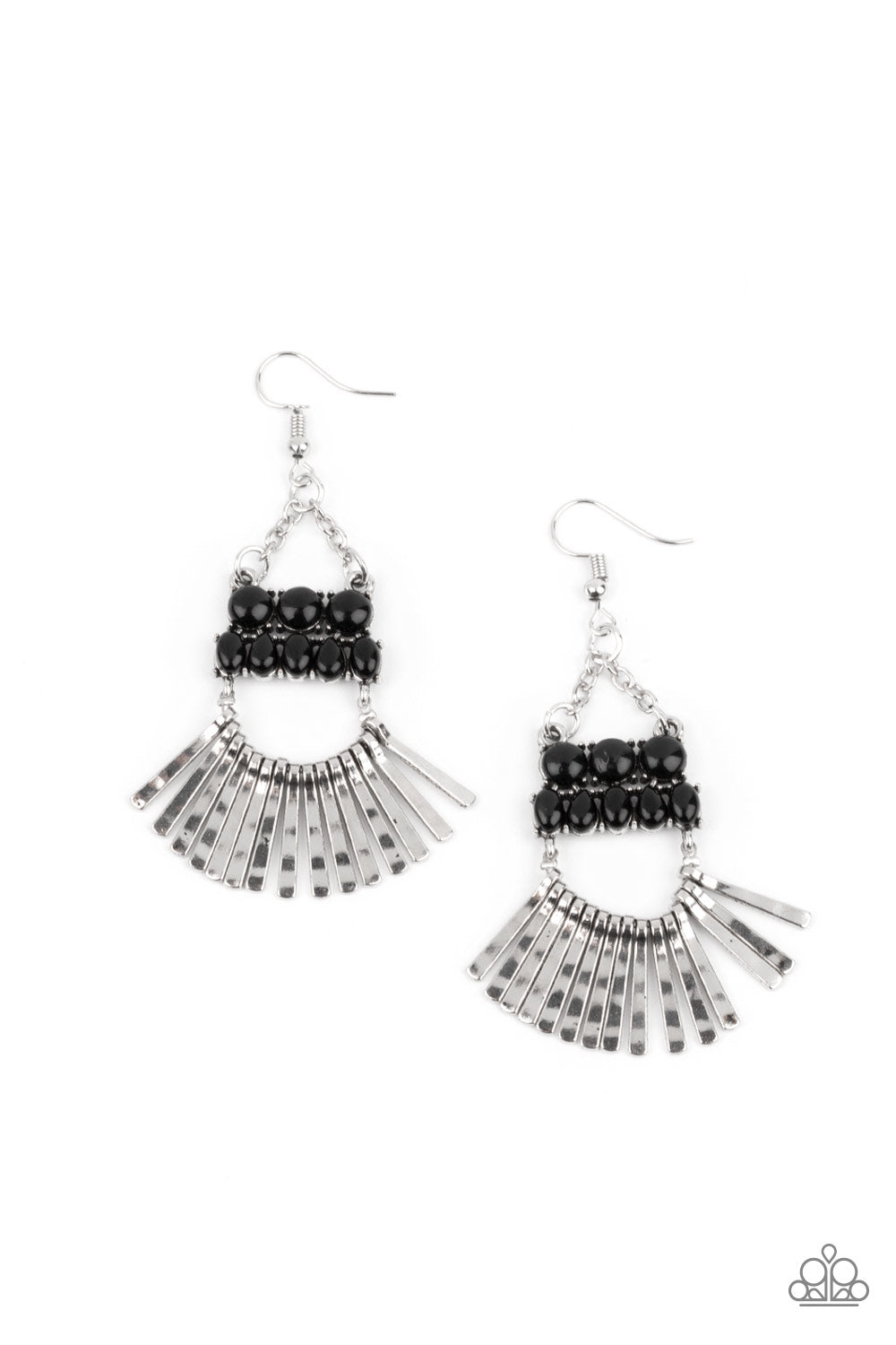 Paparazzi Accessories A FLARE for Fierceness - Black Earrings - Lady T Accessories