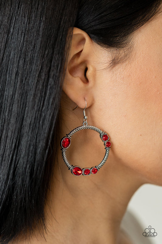 Paparazzi Accessories Glamorous Garland - Red Earrings - Lady T Accessories