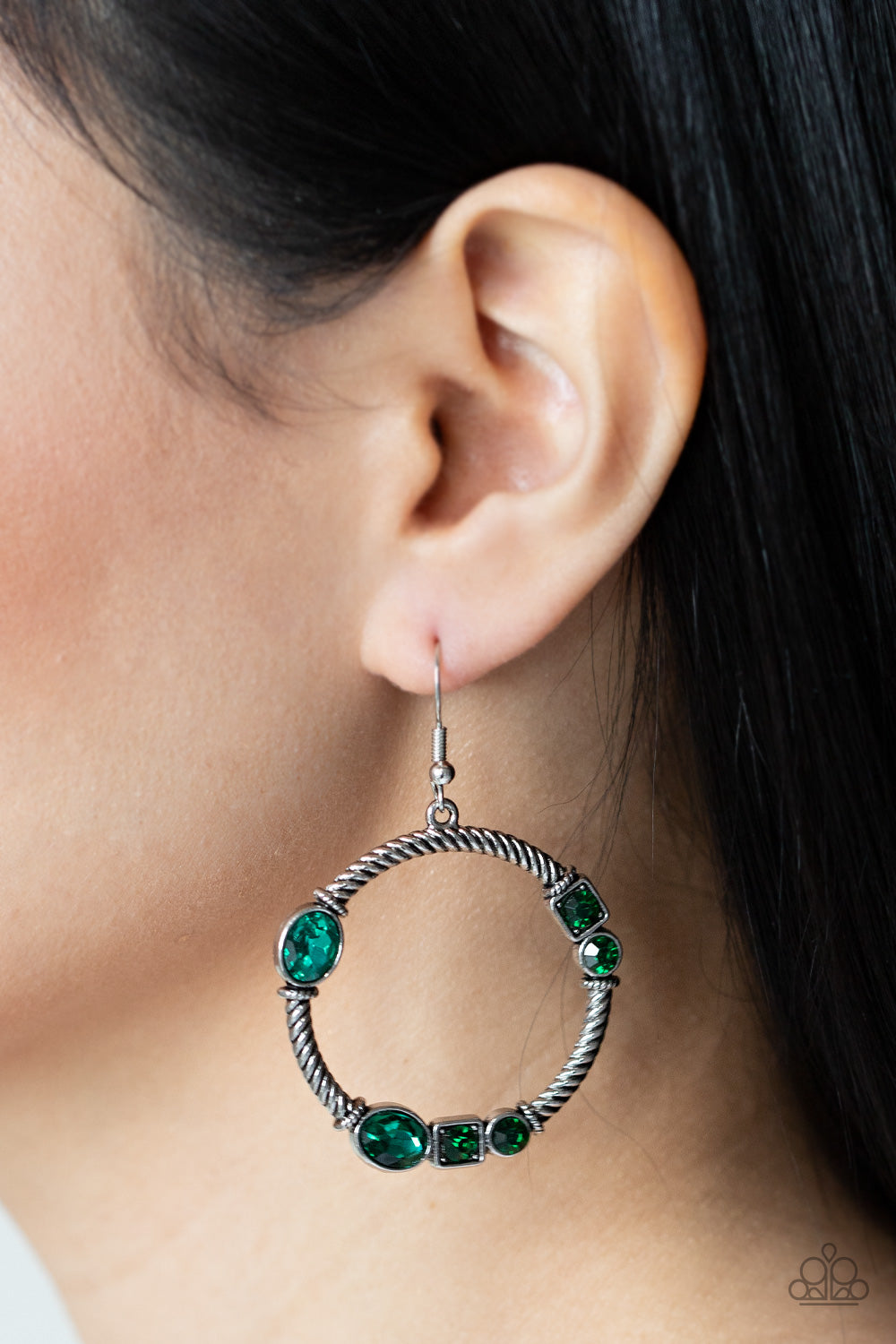 Paparazzi Accessories Glamorous Garland - Green Earrings - Lady T Accessories