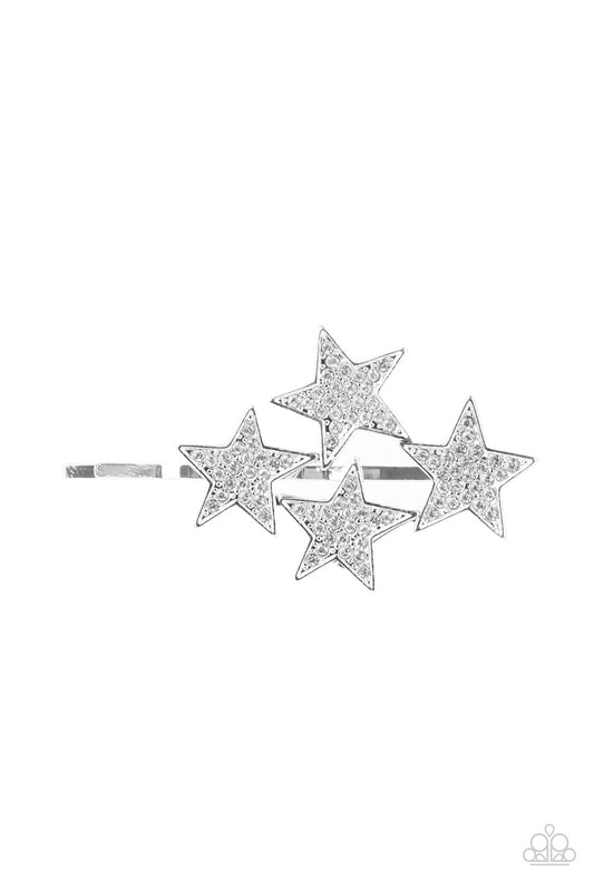 Paparazzi Accessories Stellar Celebration - White Hair Clips - Lady T Accessories