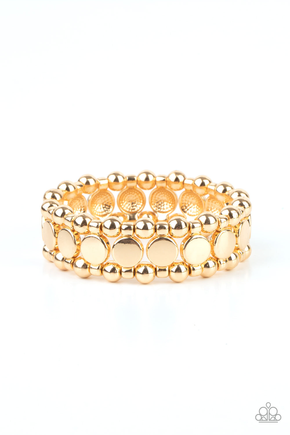 Paparazzi Accessories Metro Magnetism - Gold Stretchy Bracelets - Lady T Accessories