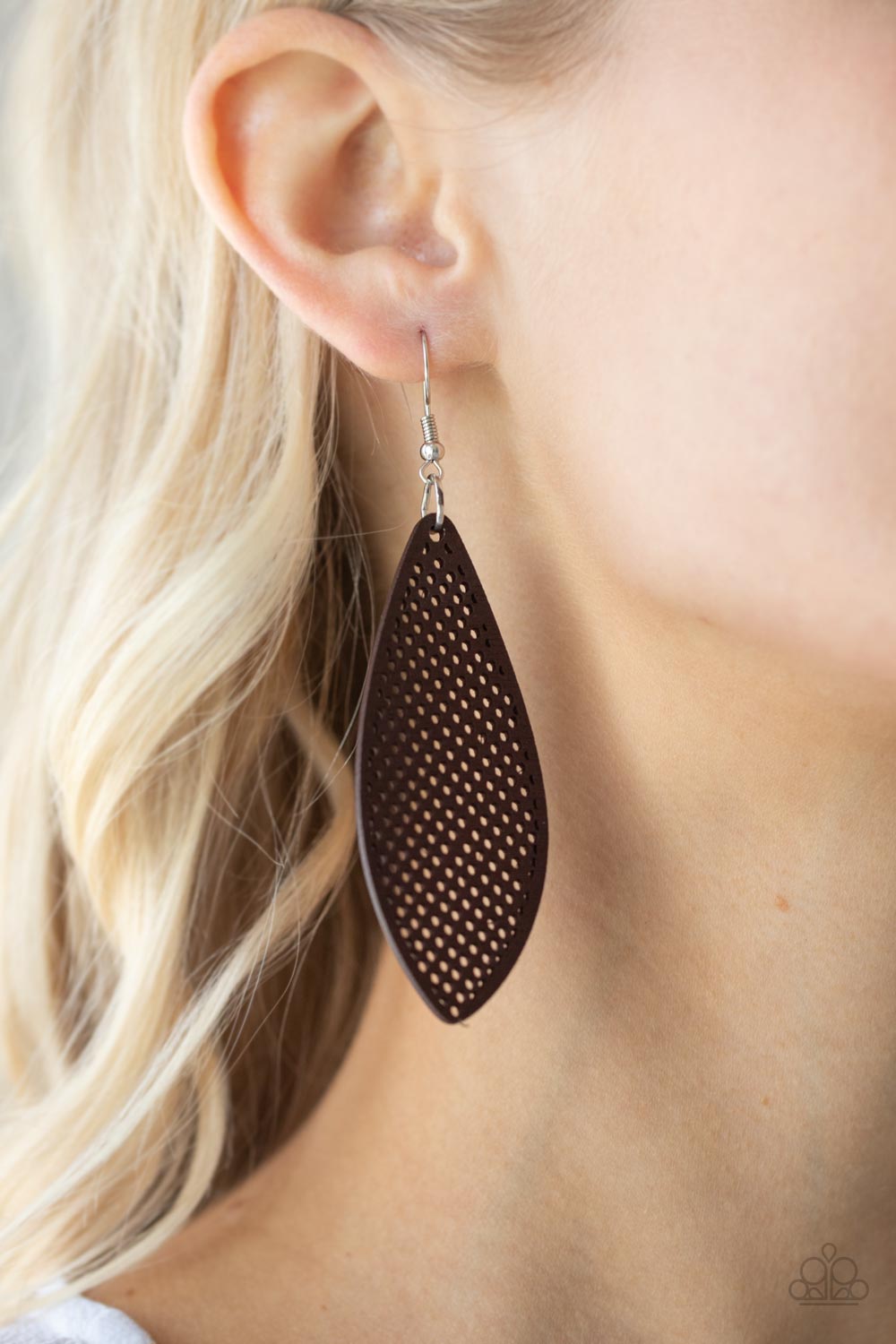Paparazzi Accessories Surf Scene - Brown Wood Earrings - Lady T Accessories