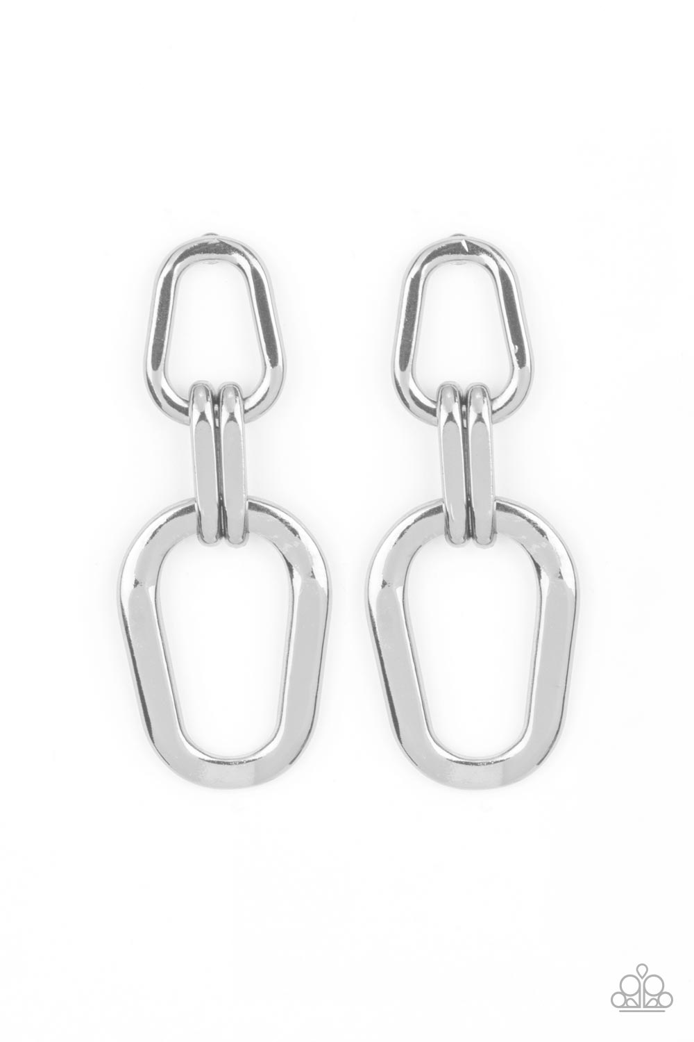 Paparazzi Accessories - Harmonic Hardware - Silver Oval Earrings