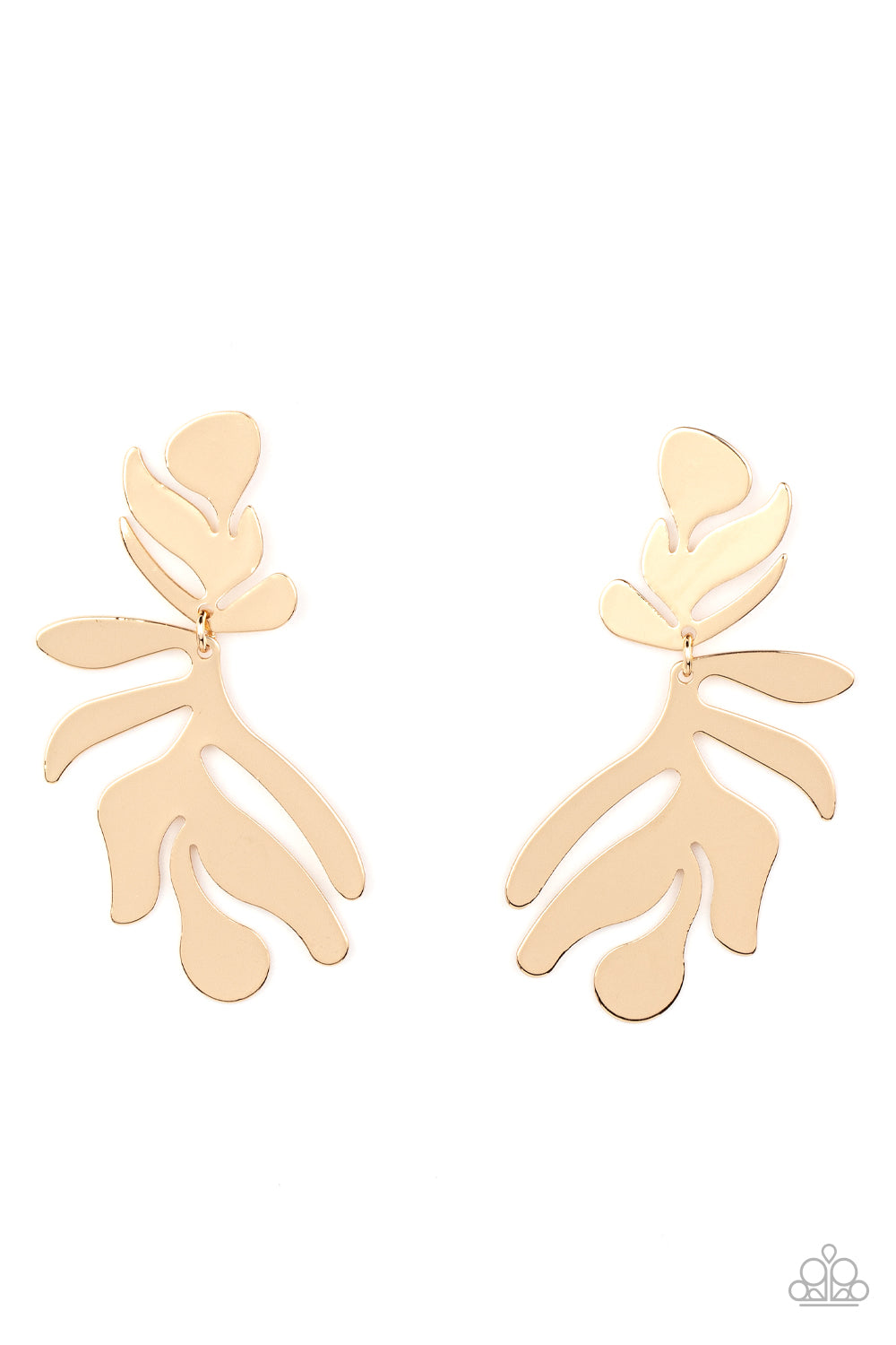 Paparazzi Accessories - Palm Picnic - Gold Leafy Earrings