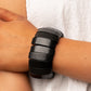 Paparazzi Accessories - Boardwalk Bonanza - Black Wood Bracelets smooth black wooden panels are threaded along stretchy bands to create a tropical vibe as they fall around the wrist.  Sold as one individual bracelet.