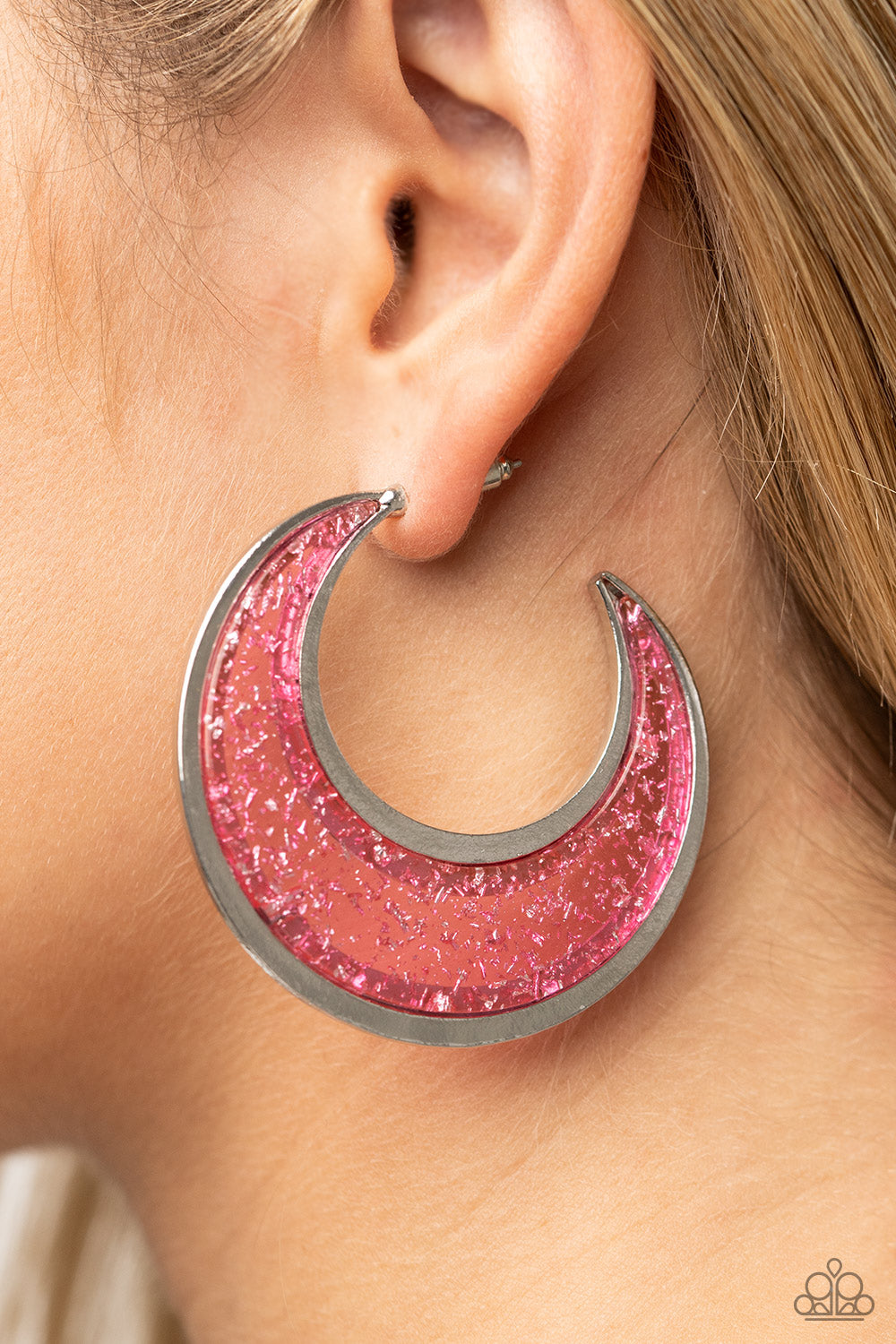 Pink moon earrings top