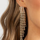 Paparazzi A-Lister Affirmations - Gold Rhinestone Earrings