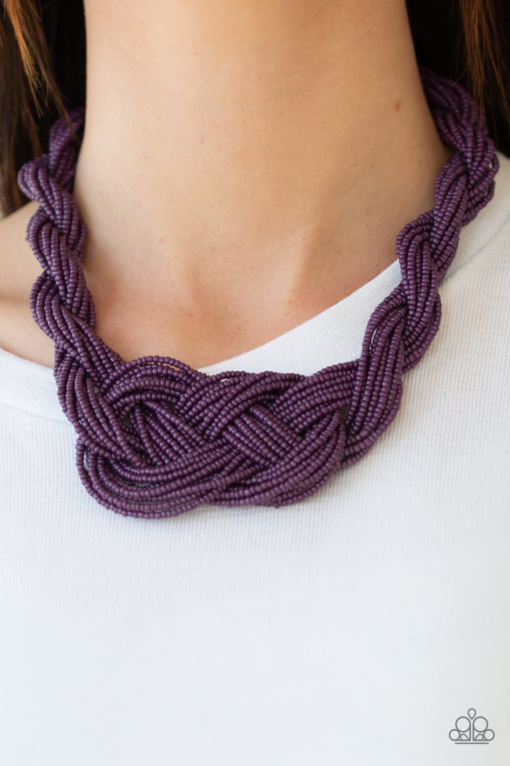 Paparazzi purple online seed bead necklace