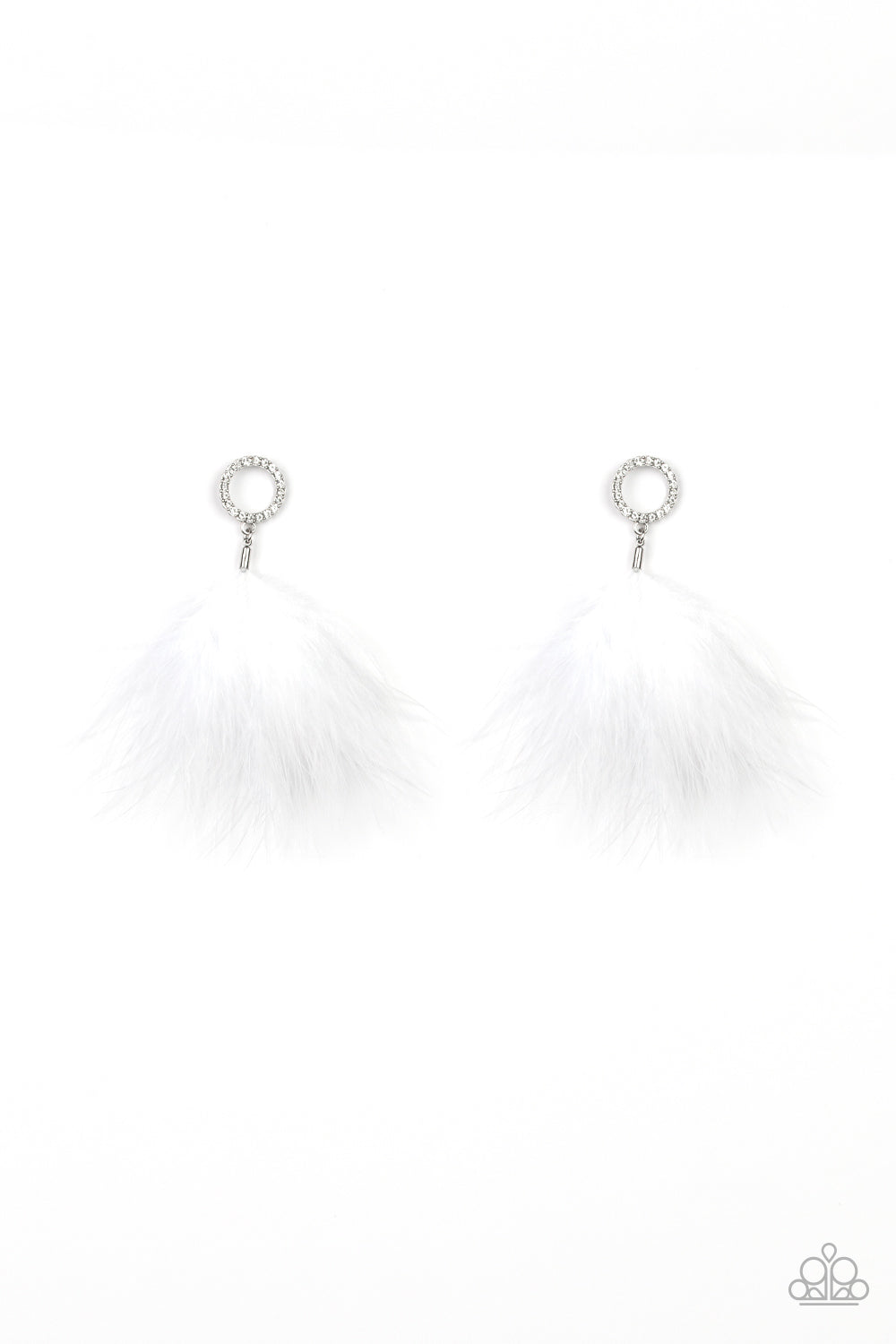 Paparazzi Accessories Boa Down - White Feather Earrings - Lady T Accessories
