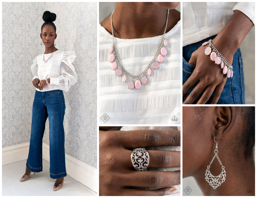 Glimpses of Malibu Complete Trend Blend - February 2022 Fashion Fix Set featuring playful styles accented with fun pops of color, the Glimpses of Malibu Collection is an endearing assortment of cheerful and whimsical laid-back fashion. From the bubbly outgoing socialite who isn’t afraid to make a fashion statement to the introspective wallflower who is charmed by soft feminine prints and flawless finishing touches, there’s something for everyone in the Glimpses of Malibu Collection.