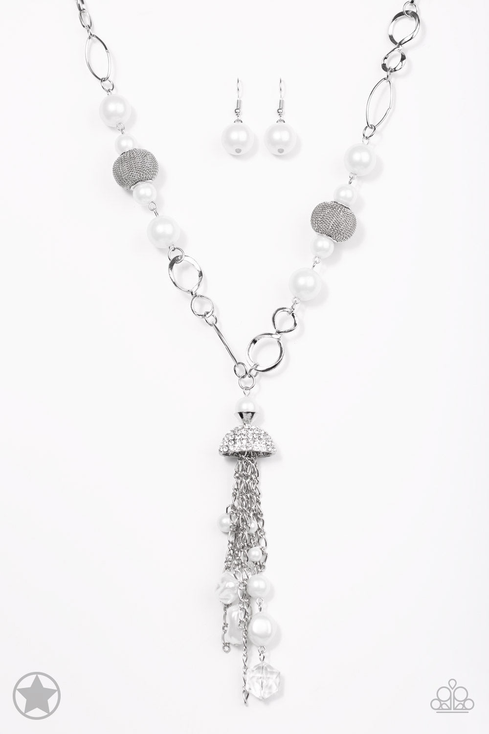 Paparazzi Accessories Designated Diva - White Blockbuster Necklaces - Lady T Accessories