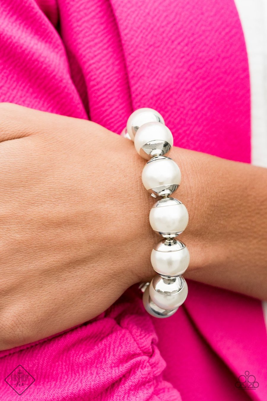 Paparazzi Accessories One Woman Show Stopper - White Pearl Bracelets - Lady T Accessories