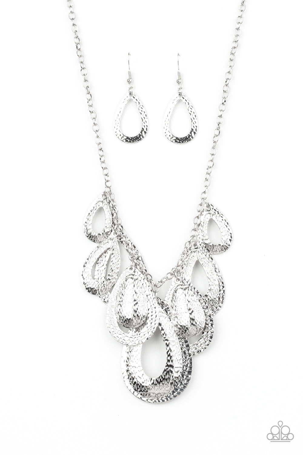 Paparazzi Accessories Teardrop Tempest - Silver Necklaces - Lady T Accessories