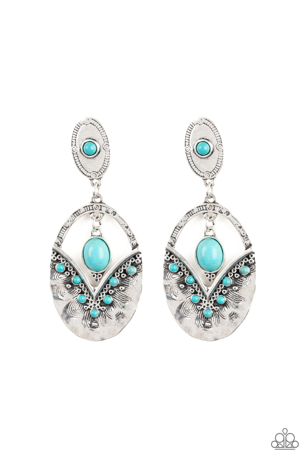 Paparazzi Accessories Terra Tribute - Blue Earrings - Lady T Accessories