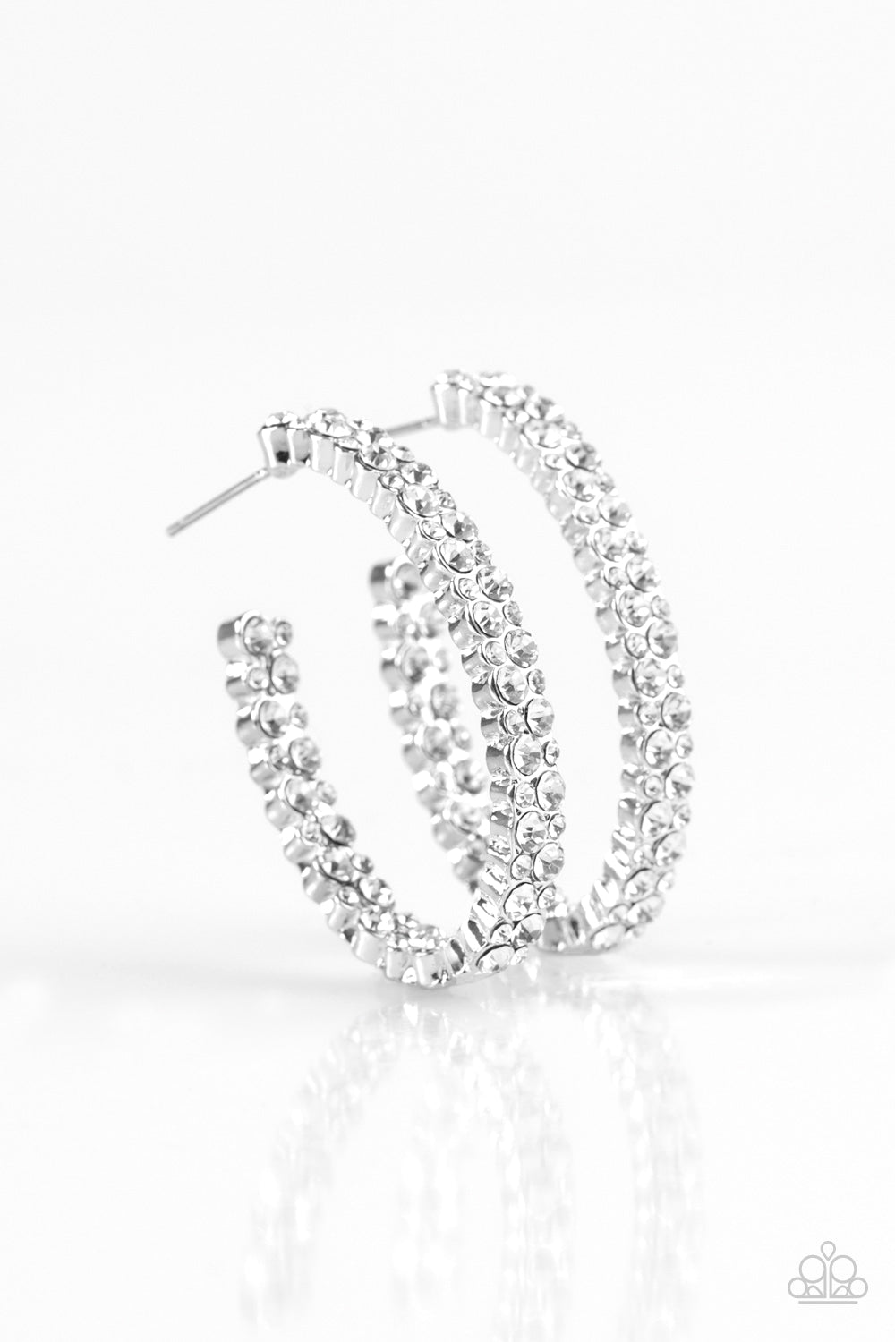Paparazzi Accessories Debonair Dazzle - White Earrings - Lady T Accessories