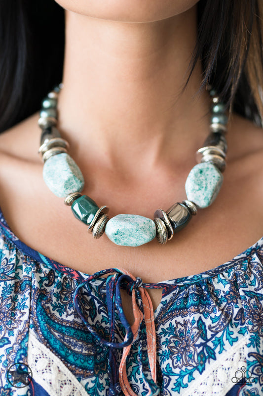 Paparazzi Accessories In Good Glazes - Blue Blockbuster Necklaces - Lady T Accessories