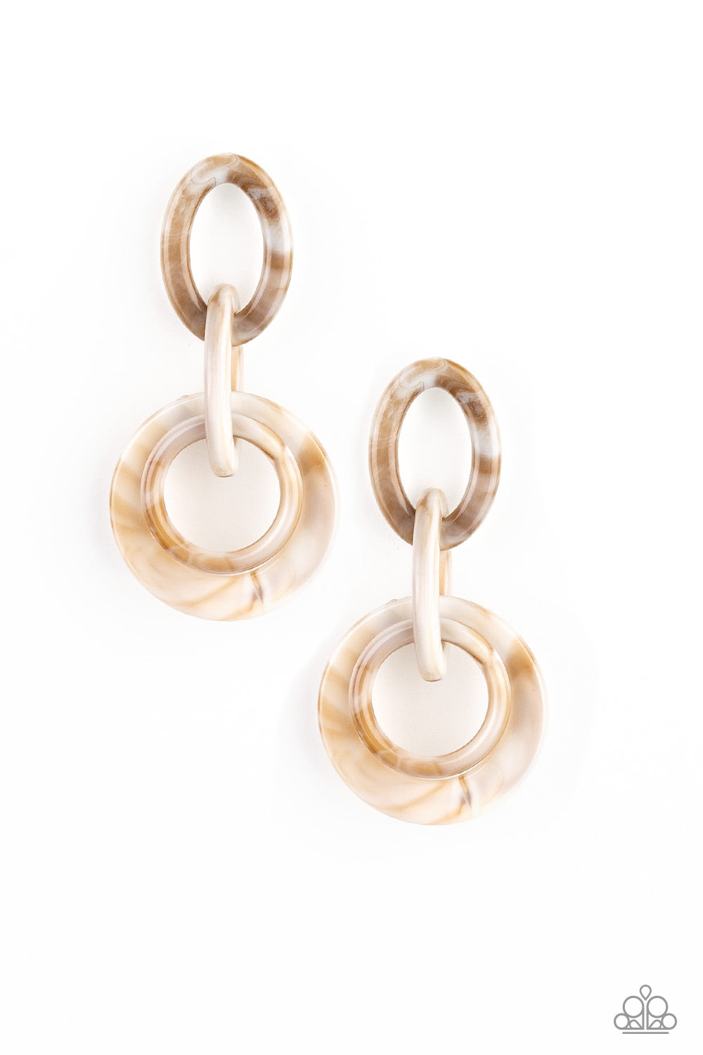 Paparazzi Accessories Havana HAUTE Spot - Brown Earrings - Lady T Accessories