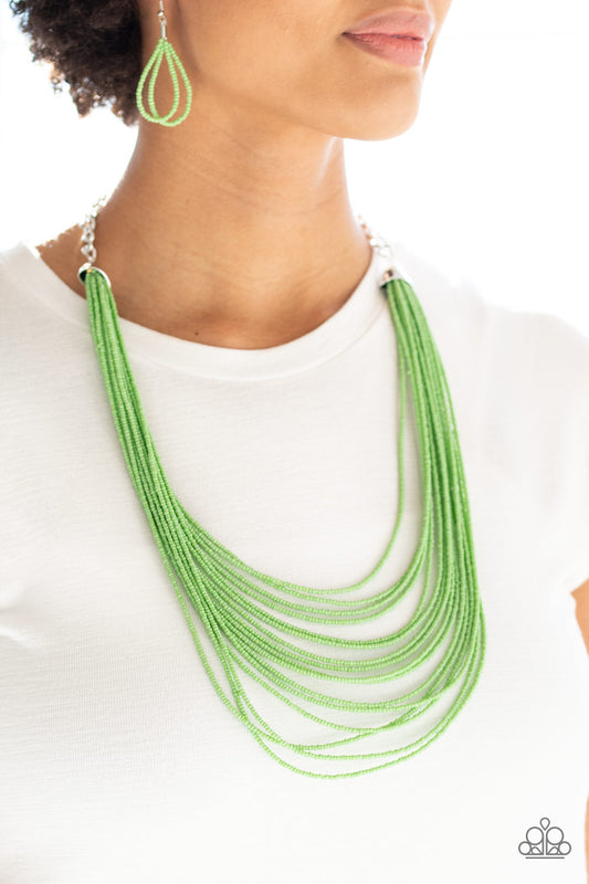 Paparazzi Accessories Peacefully Pacific - Green Necklaces - Lady T Accessories