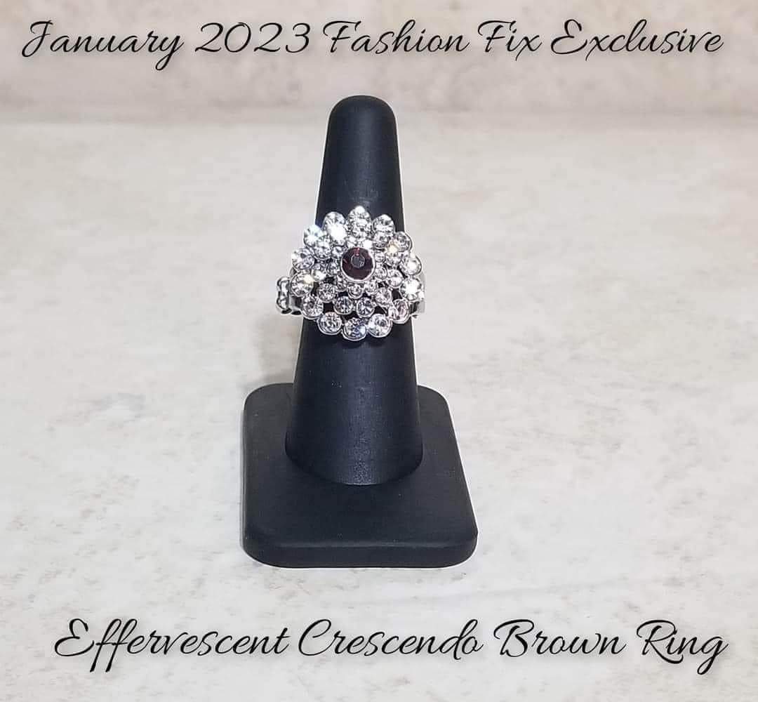 Paparazzi Accessories - Effervescent Crescendo - January 2023 Fashion Fix Brown Exclusive Ring