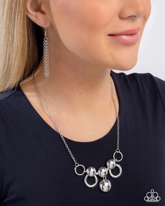 Paparazzi Accessories- Sleek Staccato - Silver Necklace