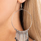 Paparazzi Accessories - The Little Dipper - Silver Earrings a glistening collection of flat silver ladle-like rods swings from the bottom of a silver wire hoop, resulting in an edgy fringe. Earring attaches to a standard fishhook fitting.  Sold as one pair of earrings.