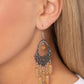 Paparazzi Accessories - Botanical Escape - Brown Earrings studded silver filigree vines across the bottom of a decorative teardrop frame, blooming into a whimsical floral pattern. A single brown bead swings from the top of the frame, colorfully complementing the round and oval beaded fringe dancing from the bottom of the display. Earring attaches to a standard fishhook fitting. Featured inside The Preview at Made for More! Sold as one pair of earrings.