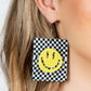 Cheeky Checkerboard Yellow Earrings