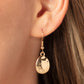 Paparazzi Accessories - That RING You Do - Gold Necklaces oversized, oblong gold discs with a light hammered sheen cascade down the neckline from a classic gold chain. Oversized rings in the same hue link the abstract discs together completing the monochromatic, industrial design. Features an adjustable clasp closure.  Sold as one individual necklace. Includes one pair of matching earrings.