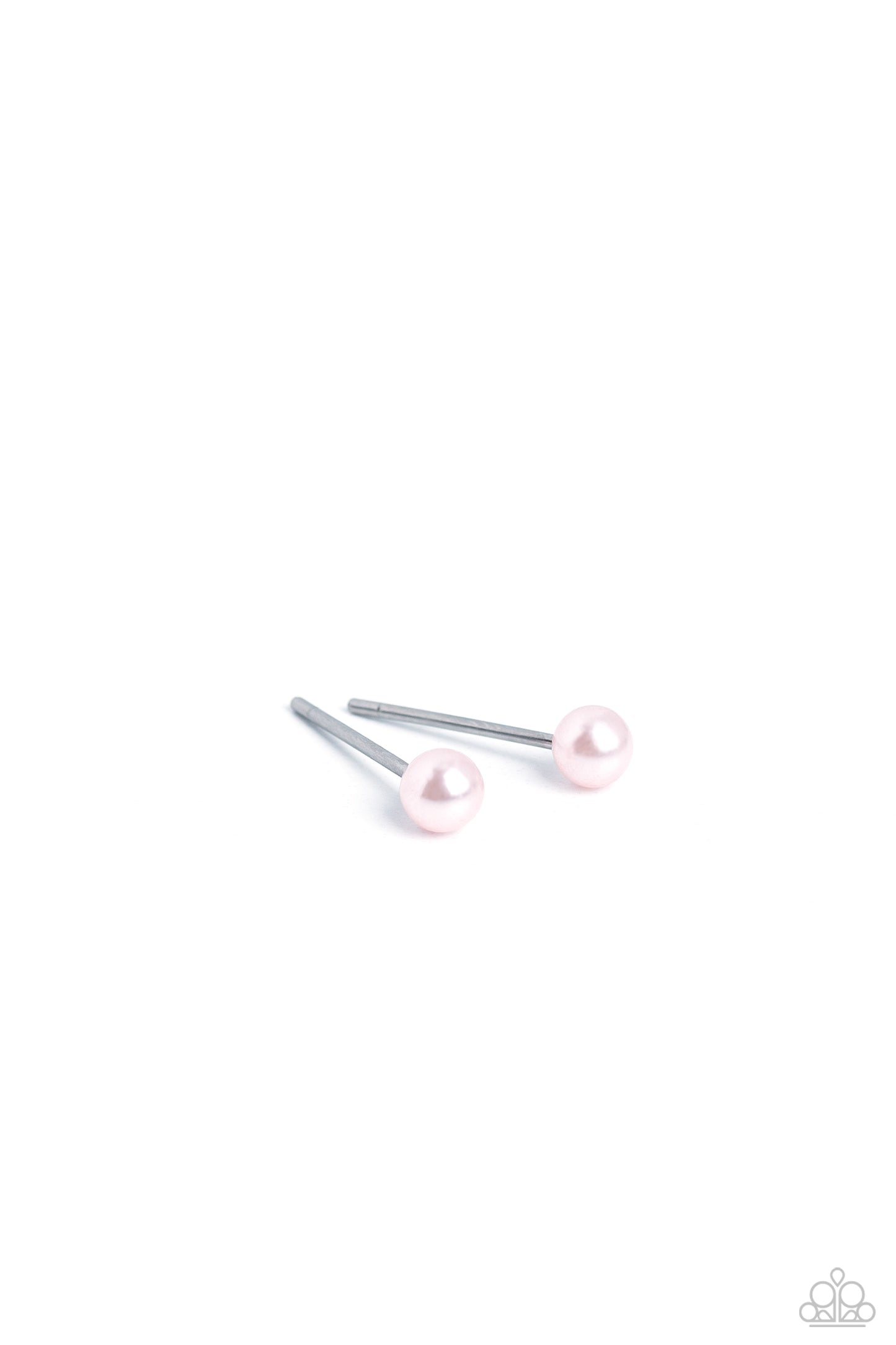 Paparazzi Accessories - Dainty Details - Pink Pearl Stud Earrings a dainty baby pink pearl rests against the ear for a timeless basic staple piece perfect for a vintage look. Earring attaches to a standard post fitting.  Sold as one pair of post earrings.