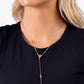 Paparazzi Accessories - Lavish Lariat - Copper Nedelicatedainty strands of glistening shiny copper chain delicately knot into a timeless tassel for a refined flair. Peachy gems in varying sizes and in round, teardrop, and heart applications are infused along the shiny copper chain in sleek shiny copper fittings for a touch of light-reflecting dazzle. Features an adjustable clasp closure.  Sold as one individual necklace. Includes one pair of matching earrings.