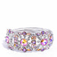 Paparazzi Accessories - Shimmering Solo - January 2024 Life of the Party - Orange Bracelets various orange and white rhinestones in round, teardrop, and marquise cuts sparkle atop airy, silver frames, connected to a silver bangle-like bracelet around the wrist for a jaw-dropping dazzle. Features a hinged closure.  Sold as one individual bracelet.
