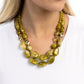 Paparazzi Accessories - Seize the Statement - Green Necklaces varying in shape and opacity, a refreshing collection of sparkle-infused green beads layer below the collar for a boldly colorful look. Accents of faceted gold beads and gold studs are infused throughout the design for a subtle touch of additional sheen. Features an adjustable clasp closure.  Sold as one individual necklace. Includes one pair of matching earrings.