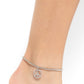 <p>Paparazzi Accessories - Pampered Peacemaker a silver peace sign infused with dazzling white rhinestones effortlessly slides along a thick silver snake chain, creating an irresistible pendant. Features an adjustable clasp closure.</p> <p><i>Sold as one individual anklet.</i></p>