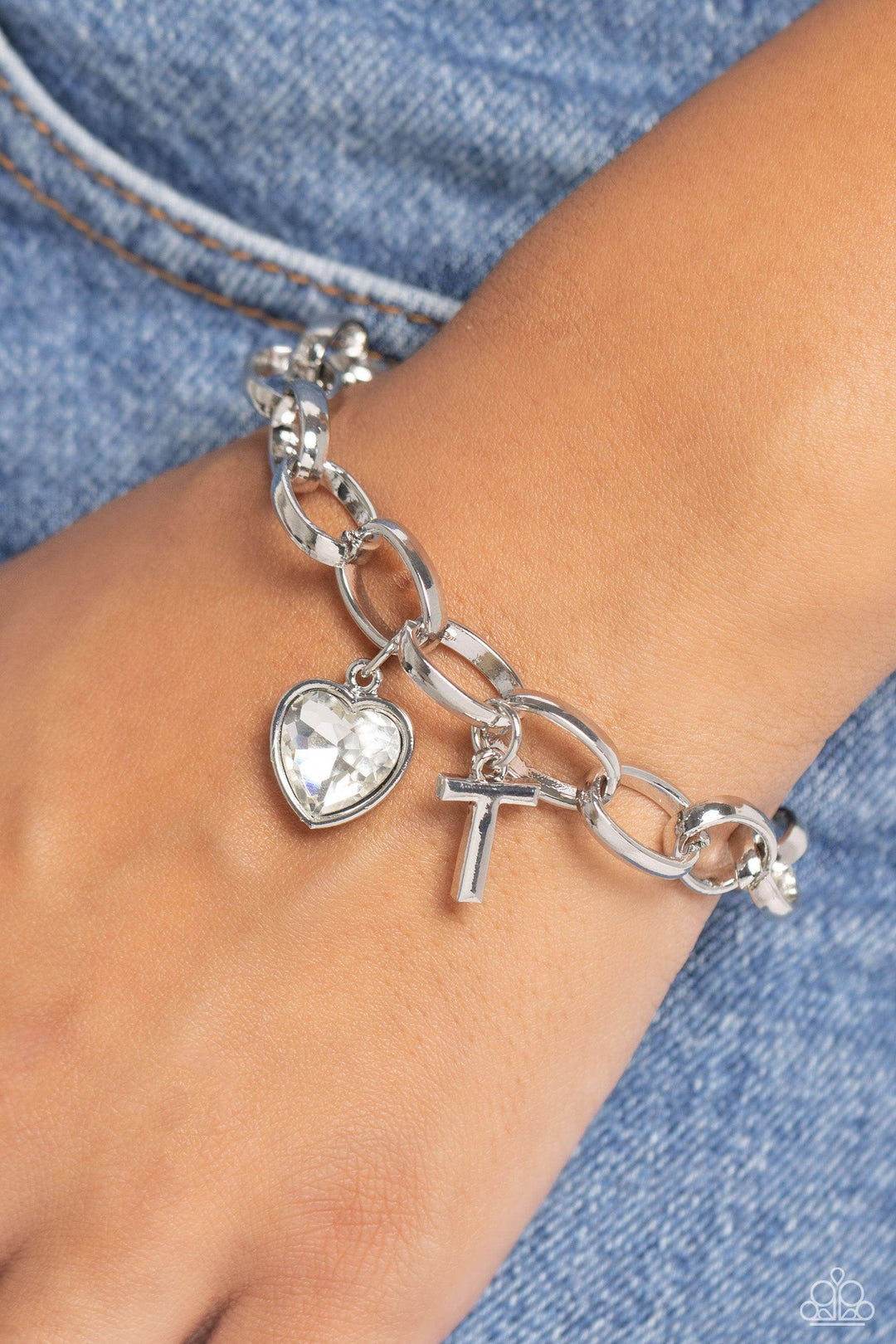 Guess Now ITS Initials - T White Bracelet