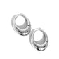 <p>Paparazzi Accessories - Oval Official - Silver Hoop Earrings featuring a thick surface, an elongated silver hoop curls around the ear for a sleek basic look. Earring attaches to a standard hinge closure fitting. Hoop measures approximately 3/4" in diameter.</p> <p><i>Sold as one pair of hinge hoop earrings.</i></p>