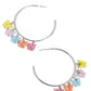 <p data-mce-fragment="1">Attached along an oversized silver hoop, a collection of different colored butterflies flutter and fly along the ear for a whimsical finish. Earring attaches to a standard post fitting. Hoop measures approximately 2 1/4" in diameter. Pattern of colors may vary.</p> <p data-mce-fragment="1"><i data-mce-fragment="1">Sold as one pair of hoop earrings.</i></p>