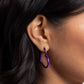 Paparazzi Accessories - Loving Legend - Purple Earrings f<span style="font-size: 1rem;">eaturing an electric purple hue, a heart silhouette hoop snugly curls around the ear for a colorfully romantic display. Earring attaches to a standard hinge closure fitting. Hoop measures approximately 1 1/2" in diameter. Sold as one pair of hinge hoop earrings.