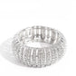 <p>Paparazzi Accessories - Appealing A-Lister - White Bracelets featuring glistening white gems, trios of curved silver bars join high-sheen curved silver bars for a radiant, light-catching display around the wrist on elastic stretchy bands.</p> <p><i>Sold as one individual bracelet.</i></p>