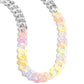 Paparazzi Accessories - Rainbow Ragtime - Multi Necklaces featuring a kaleidoscope of colors, acrylic rings connect to high-sheen silver curb chain links for a magically multicolored display. Features an adjustable clasp closure.  Sold as one individual necklace. Includes one pair of matching earrings.