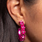 <p>Paparazzi Accessories - Fashionable Flower Crown - Pink Hoop Earrings dipped in a hot pink hue, a hollowed-out hoop curls around the ear. Featuring silver beaded centers, metallic hot pink flowers bloom along the curl of the hollow of the hoop for a fashionable display. Earring attaches to a standard post fitting. Hoop measures approximately 1 1/4" in diameter.</p> <p><i>Sold as one pair of hoop earrings.</i></p>