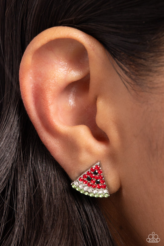 Paparazzi Accessories - Watermelon Slice - Red Earrings