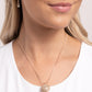Paparazzi Accessories - Bedazzled Bravado - Rose Gold Necklaces&nbsp; in shimmery white rhinestones, a rose gold ornament-like sphere glides along a rose gold snake chain for a dazzling basic. Features an adjustable clasp closure.  Sold as one individual necklace. Includes one pair of matching earrings.