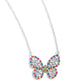 <p>Paparazzi Accessories - Aerial Academy - Green Butterfly Necklaces bordered in multicolored and iridescent rhinestones, a collection of white emerald-cut dainty gems scatter across the interior of the airy silver butterfly. Additional dainty green rhinestones create the body of the butterfly for a further splash of color and whimsy. Features an adjustable clasp closure. Due to its prismatic palette, color may vary.</p> <p><i>Sold as one individual necklace. Includes one pair of matching earrings.</i></p>